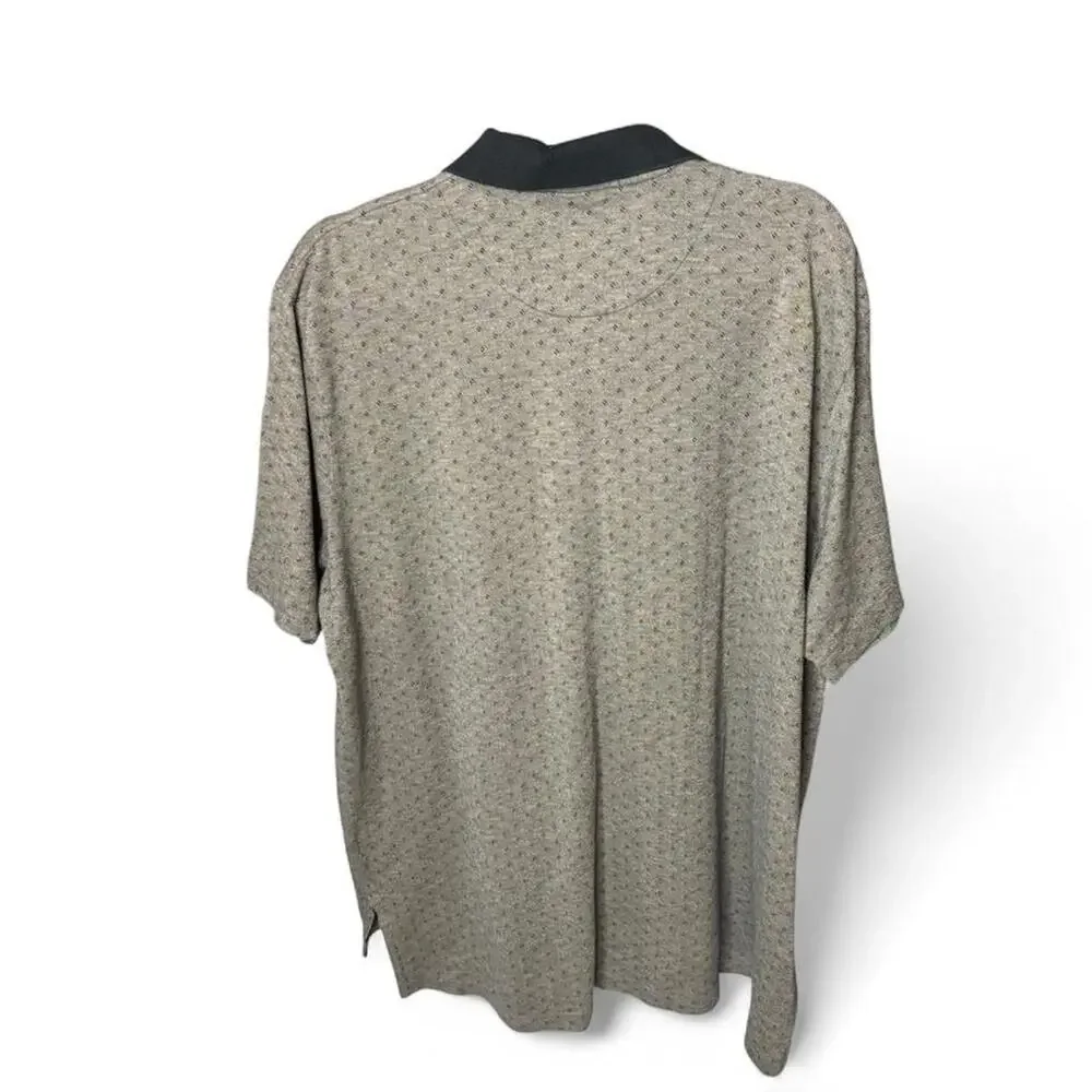 Polo Ralph Lauren XXL Pima Cotton Grey Geometric Micro Print Polo Shirt